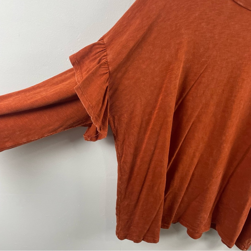 Universal Thread Boho Ruffle Sleeve Rust Colored … - image 3